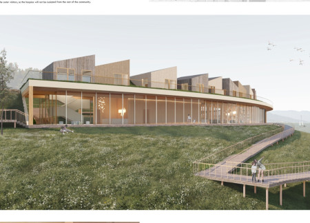 Circular Design Featuring Cross-Laminated Timber and Charred Wood Shingles for Holistic Healing Spaces