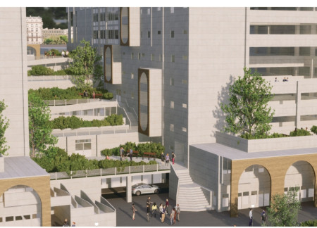 Affordable housing solution featuring modular wood construction and expansive glass facades  