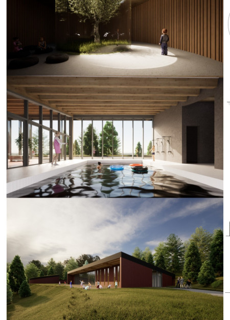 Wellness Center Featuring Cross-Laminated Timber and Natural Stone Integration for Enhanced Healing Environments