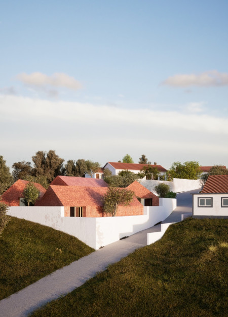 Sunken Courtyard and Lime Plaster Elevate Communal Spaces in Portuguese Hospitality Design  