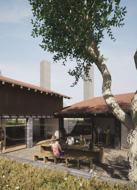Naturally Weathered Stone and Pine Retreat Embracing Rustic Charm and Community Engagement