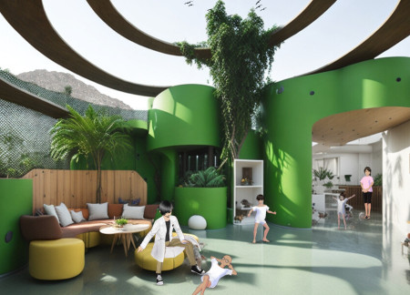 Curvilinear Forms and Natural Light Create a Healing Environment with Wood Cladding and Airflow Screens  