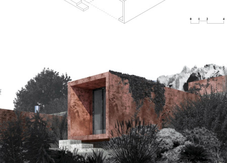 Charred Wooden Shingles and Natural Light in a Seamless Landscape Integration  