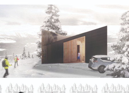 Asymmetrical Rooflines and Charred Wooden Shingles in a Compact Micro Habitat  