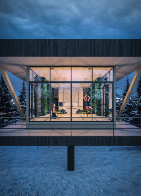 Charred Wooden Shingles and Elevated Spaces Foster Connection With Nature