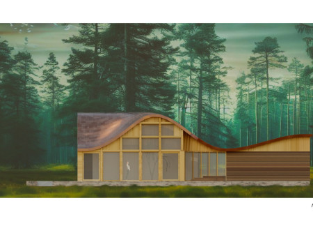 Wavy Copper Roof and Laminated Wood Create Tranquil Yoga Retreat in Latvian Landscape  