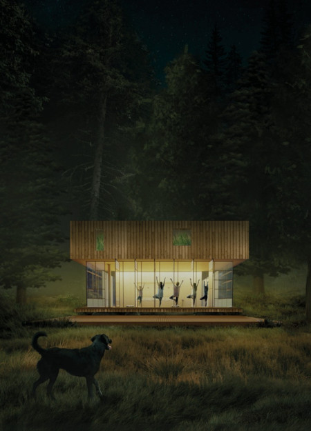Charred Wooden Shingles and Green Roofs Create a Sustainable Retreat Amongst Nature