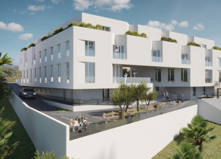 Charred Wooden Shingles and Limestone Facades Enhance Community Living in a Tranquil Setting