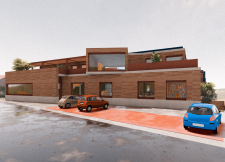 Charred Wood Facade With Cross-Laminated Timber Panels Elevating A Multi-Use Community Hub