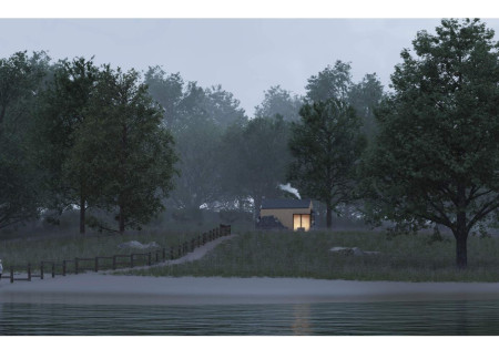 Charred Wooden Shingles and Cross-Laminated Timber Panels Define an Elevated Lakeside Sanctuary  