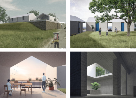 Charred Stone Facade and Natural Ventilation Experience in a Contemporary Olive Oil Tasting Space