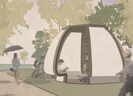 Reading Retreat Featuring Sustainable Timber and PVC-Coated Fabric in a Circular Design  