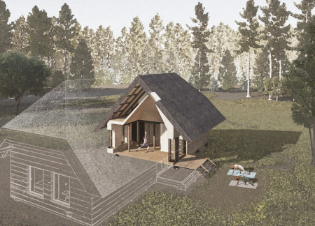 Cross-Laminated Timber Nestled Within Natural Woods For Mindful Retreat