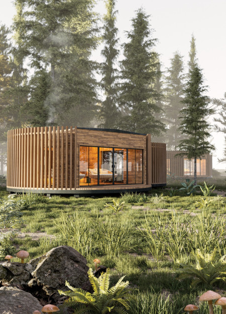 Sustainable Sanctuary Crafted from Sacred Geometry and Natural Timber