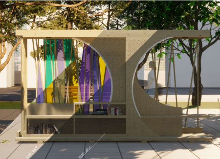 Ridescent Foil and Plywood Create an Urban Retreat for Reading