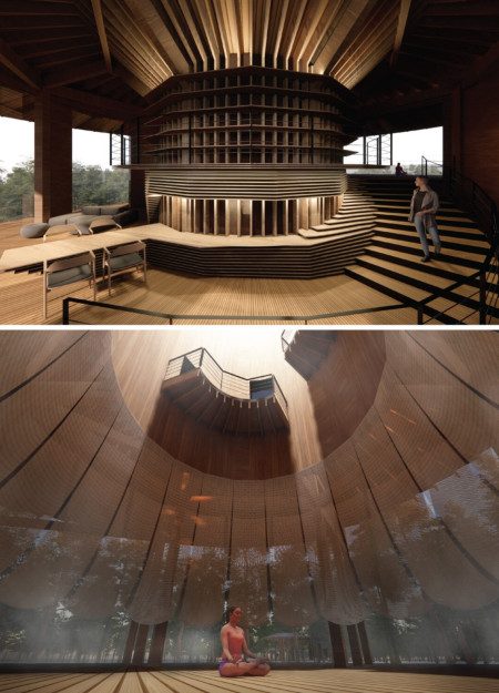 Elevated Retreat Featuring Cross-Laminated Timber Panels Nestled Among Baltic Forests