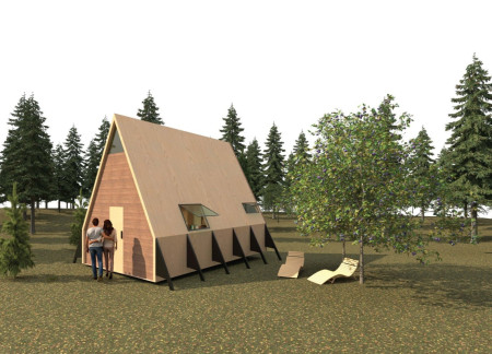 Charred Wooden Shingles and Natural Light Define a Compact Microhome Experience