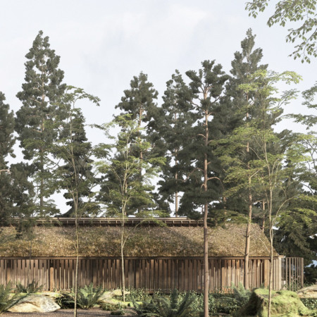 Charred Wood Facade and Cross-Laminated Timber Create a Harmonious Community Space  