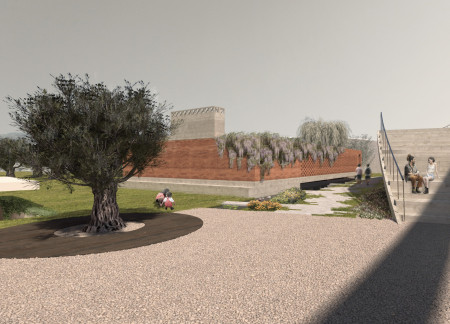Rammed Earth Structure Embracing Native Landscapes with Brown Textures and Community-Centered Spaces