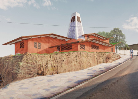 Terracotta BIPV Panels and Green Roof Meet Local Timber in a Community-Centered Retreat  