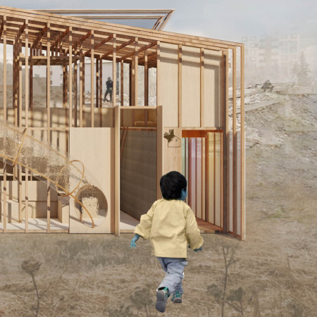 Charred Wooden Shingles and Cross-Laminated Timber Panels Shape a Versatile Community Hub