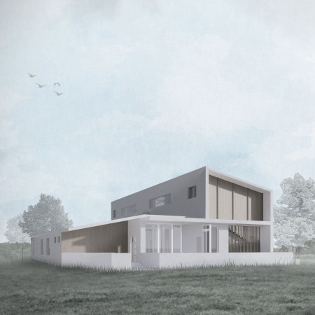 Charred Wooden Shingles and Natural Ventilation in a Sustainable Mediterranean Residence