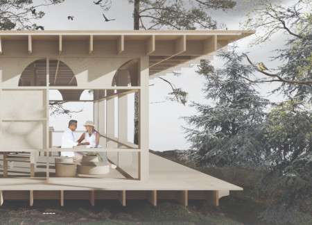 Cubic Structure Crafted From Sustainable Lumber With Integrated Natural Light For Mindful Retreats