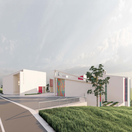Marble-Inspired Community Living with Adaptive Louvers and Native Plant Integration