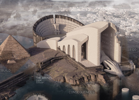 Curvilinear Structure with Composite Materials Reflecting Historical Heritage and Community Engagement