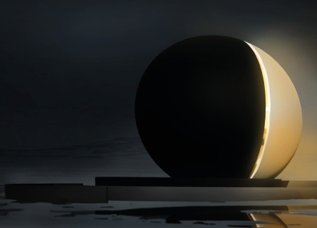 Reflective Glass and Concrete Dome Exploring Human Duality in Antarctic Landscape