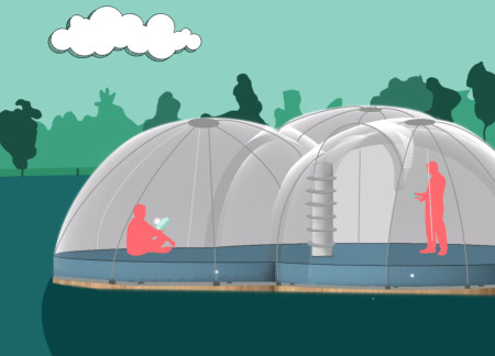 Translucent PVC Domes Crafted with Aluminum Framework for Relaxation and Reading Retreat