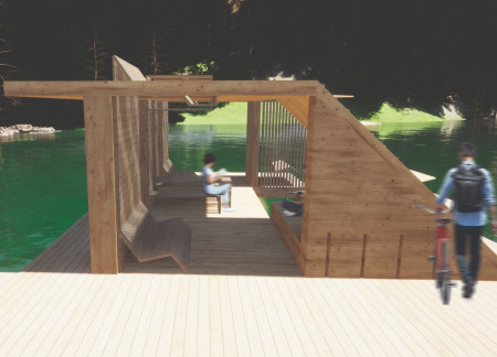 Floating Structure Crafted From Timber With Solar Integration Enhances Lakeside Community Engagement