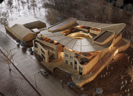 Wicker Canopy Design Enhancing Community Interaction in Sustainable Elder Housing