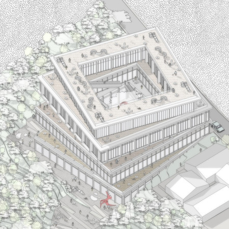 Charred Wooden Shingles and Concrete Foundations Shaping Community Spaces for Senior Living
