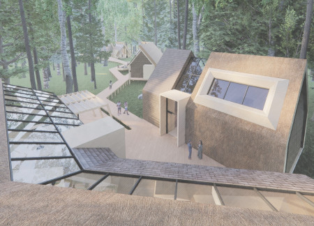 Thatched Reed Retreat Nestled in a Serene Bog Environment for Mindful Wellness