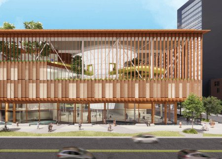 Hospice Facility Featuring Biophilic Design with Natural Wood Elements and Transparent Glass Walls