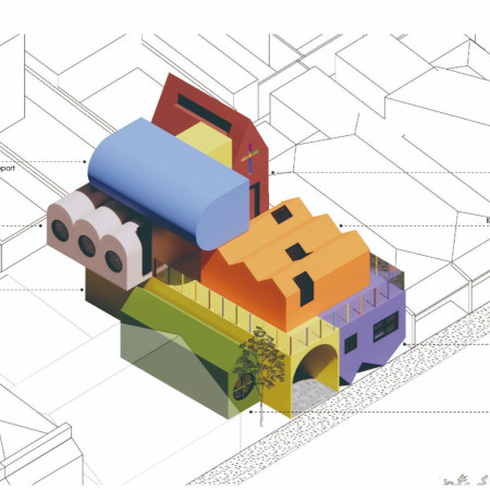 Charred Wooden Shingles and Color Zones in a Healing Pediatric Care Environment