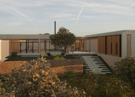 Terracotta Walls and Circular Atrium Create An Engaging Community Space For Olive Oil Heritage  