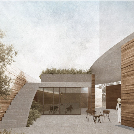 Rammed Earth Walls and Natural Ventilation Define a Community Hub for Culinary Exploration  
