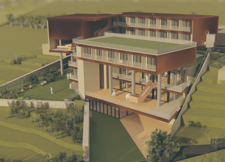 Cork and Polycarbonate Integration in a Community-Focused Elderly Home  
