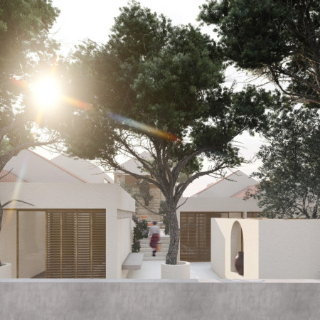 Rammed Earth Walls and Cork Insulation Harmonize in a Community-Focused Retreat  