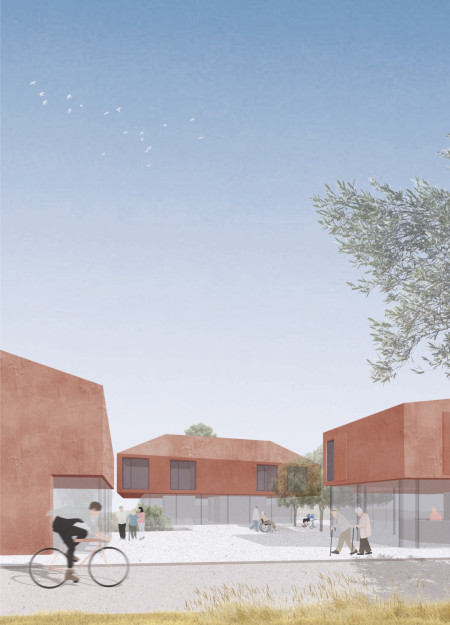 Natural Light Filtering Through Clay Tiles in a Senior Community Integrated with Therapeutic Spaces