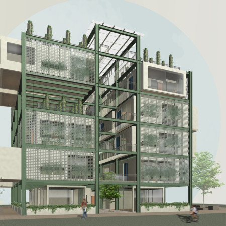 Vertical Gardens and Welded Mesh Frame Redefine Urban Living Spaces in Milan