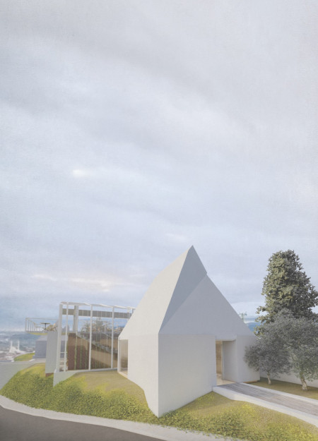 Community-centered olive oil retreat featuring sustainable brick and local timber construction in a serene landscape.