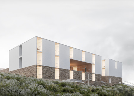Integration of Local Stone and Natural Light in Sustainable Elder Care Facility  