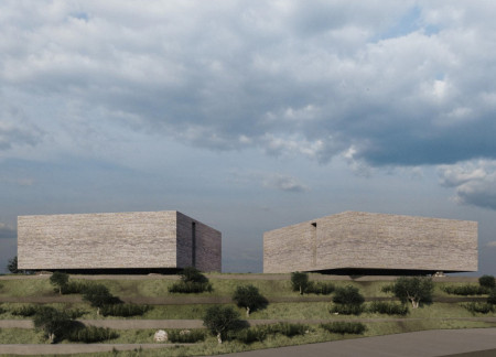 Earthen Embankments and Rooftop Gardens in a Timber Retreat Supporting Local Agriculture