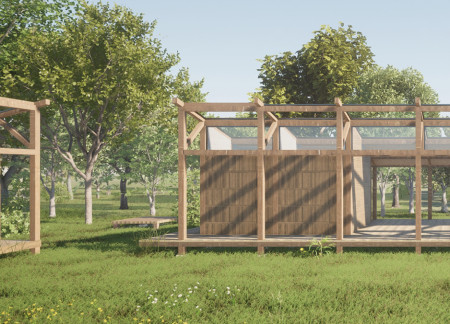 Charred Wooden Shingles and Plywood Create a Sanctuary for Mindfulness in the Forest