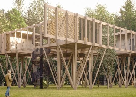 Elevated Living Spaces Crafted with Certified Wood and Expansive Glazing for Holistic Wellness