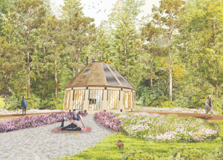 Thatch Roofing and Glass Walls Harmonize in a Sustainable Living Experience