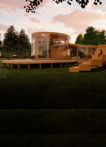 Spiral Form Residence Featuring Cross-Laminated Timber and Charred Wood Finishes  
